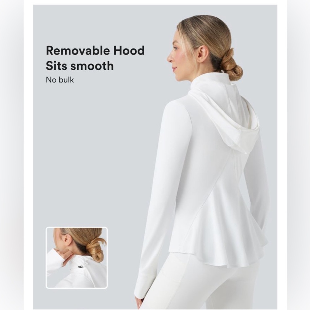HALARA White Women's Hoodie with Removable Hood